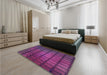 Patterned Orchid Purple Rug in a Bedroom, pat464pur