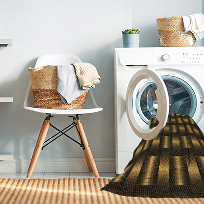 Machine Washable Transitional Midnight Gray Rug in a Washing Machine, wshpat465brn