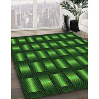 Patterned Dark Forest Green Rug, pat465grn