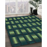 Patterned Deep Teal Green Rug, pat465lblu