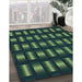 Machine Washable Transitional Deep Teal Green Rug in a Family Room, wshpat465lblu