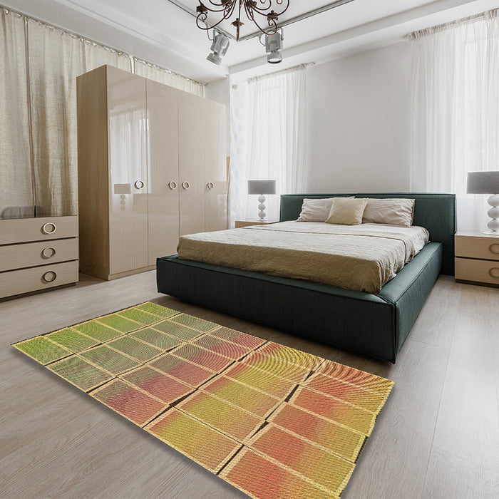 Patterned Light Brown Rug in a Bedroom, pat467brn