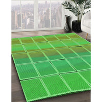 Patterned Dark Lime Green Rug, pat467grn