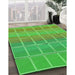 Patterned Dark Lime Green Rug in Family Room, pat467grn