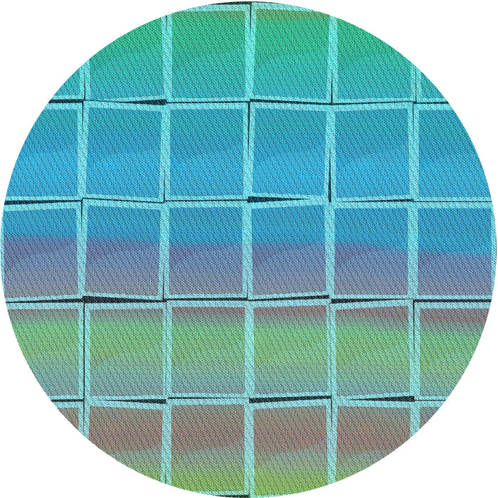 Square Machine Washable Transitional Deep-Sea Green Rug in a Living Room, wshpat467lblu