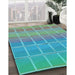 Patterned Deep-Sea Green Rug in Family Room, pat467lblu