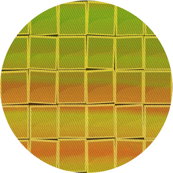 Square Patterned Golden Brown Yellow Rug, pat467yw