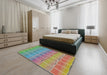 Machine Washable Transitional Green Rug in a Bedroom, wshpat467