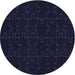 Square Patterned Black Rug, pat468blu