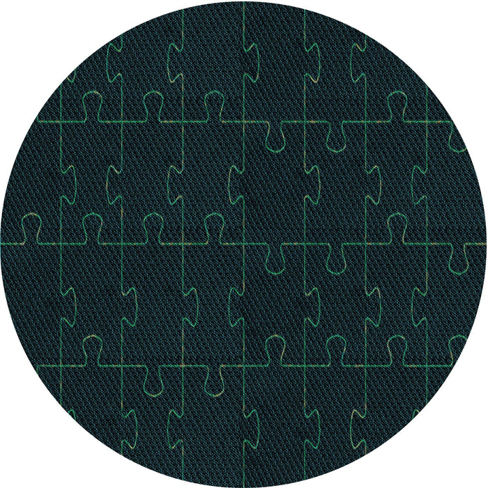 Square Patterned Black Rug, pat468lblu