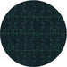 Square Patterned Black Rug, pat468lblu