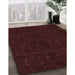 Machine Washable Transitional Chocolate Brown Rug in a Family Room, wshpat468rd