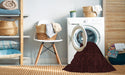 Machine Washable Transitional Chocolate Brown Rug in a Washing Machine, wshpat468rd