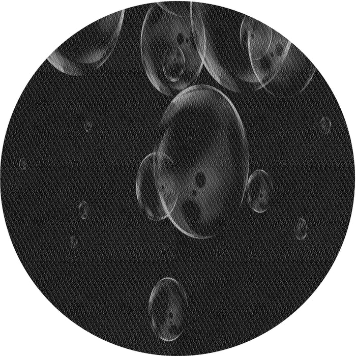 Square Patterned Black Rug, pat469gry