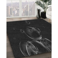 Patterned Black Rug, pat469gry