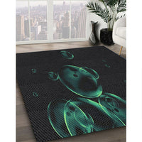 Patterned Black Novelty Rug, pat469