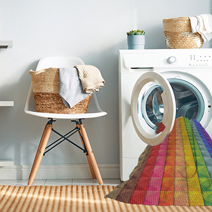 Machine Washable Transitional Brown Rug in a Washing Machine, wshpat46