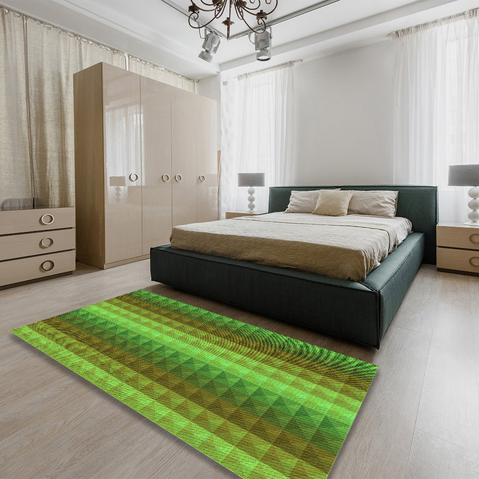 Machine Washable Transitional Seaweed Green Rug in a Family Room, wshpat47grn