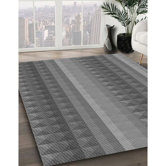 Machine Washable Transitional Grey Gray Rug in a Family Room, wshpat47gry