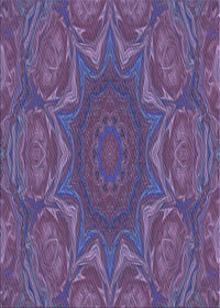 Machine Washable Transitional Purple Rug, wshpat470blu