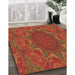 Machine Washable Transitional Red Rug in a Family Room, wshpat470brn