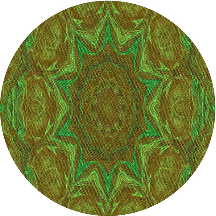 Square Machine Washable Transitional Dark Bronze Brown Rug in a Living Room, wshpat470grn