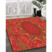 Machine Washable Transitional Orange Red Orange Rug in a Family Room, wshpat470org