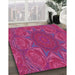Machine Washable Transitional Neon Pink Rug in a Family Room, wshpat470pur