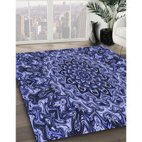 Patterned Sky Blue Rug, pat471blu