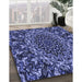 Patterned Sky Blue Rug in Family Room, pat471blu