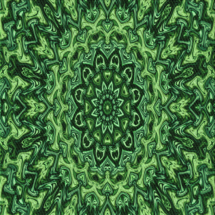 Round Patterned Deep Emerald Green Rug, pat471grn