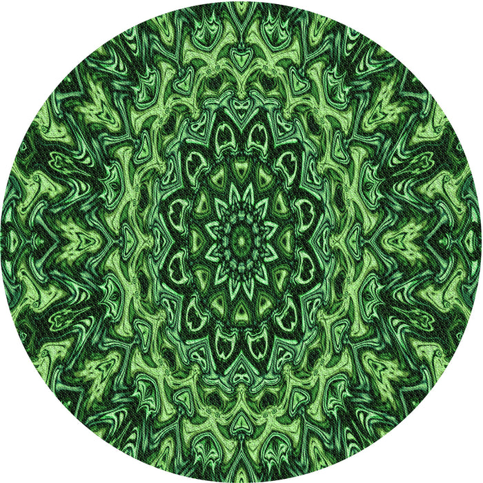 Square Patterned Deep Emerald Green Rug, pat471grn