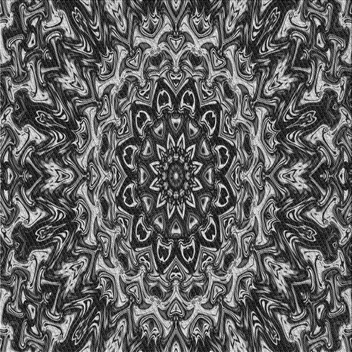 Round Patterned Charcoal Black Rug, pat471gry