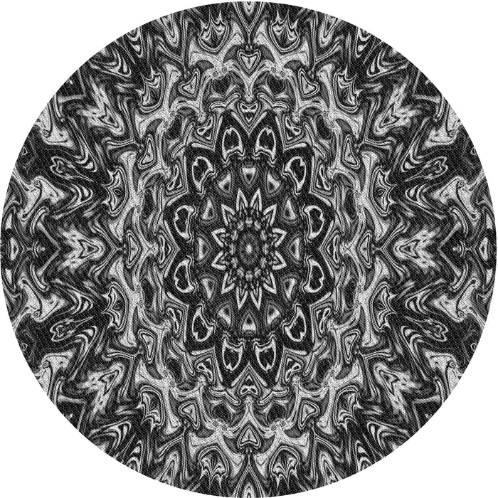 Square Patterned Charcoal Black Rug, pat471gry