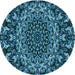 Square Patterned Blue Rug, pat471lblu