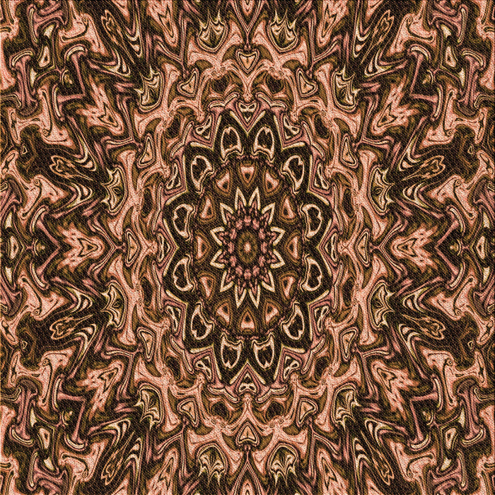 Round Patterned Red Rug, pat471org