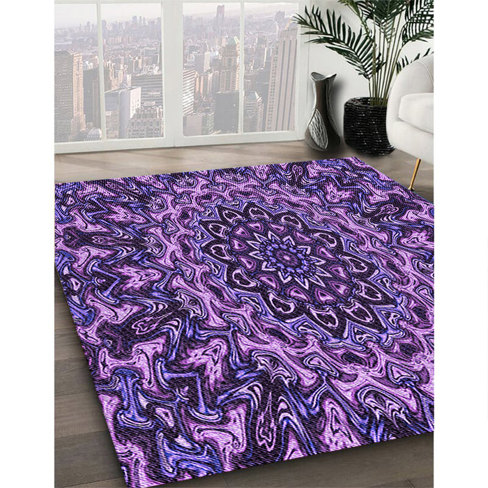 Machine Washable Transitional Purple Rug in a Family Room, wshpat471pur