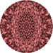 Square Patterned Dark Red Rug, pat471rd