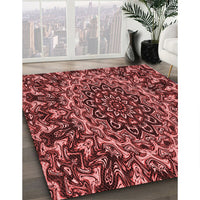 Patterned Dark Red Rug, pat471rd