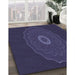 Patterned Deep Periwinkle Purple Rug in Family Room, pat472blu
