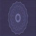 Round Patterned Deep Periwinkle Purple Rug, pat472blu
