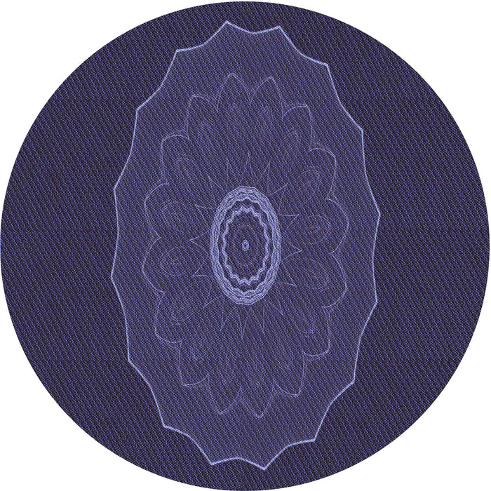 Square Patterned Deep Periwinkle Purple Rug, pat472blu