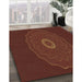 Machine Washable Transitional Mahogany Brown Rug in a Family Room, wshpat472brn