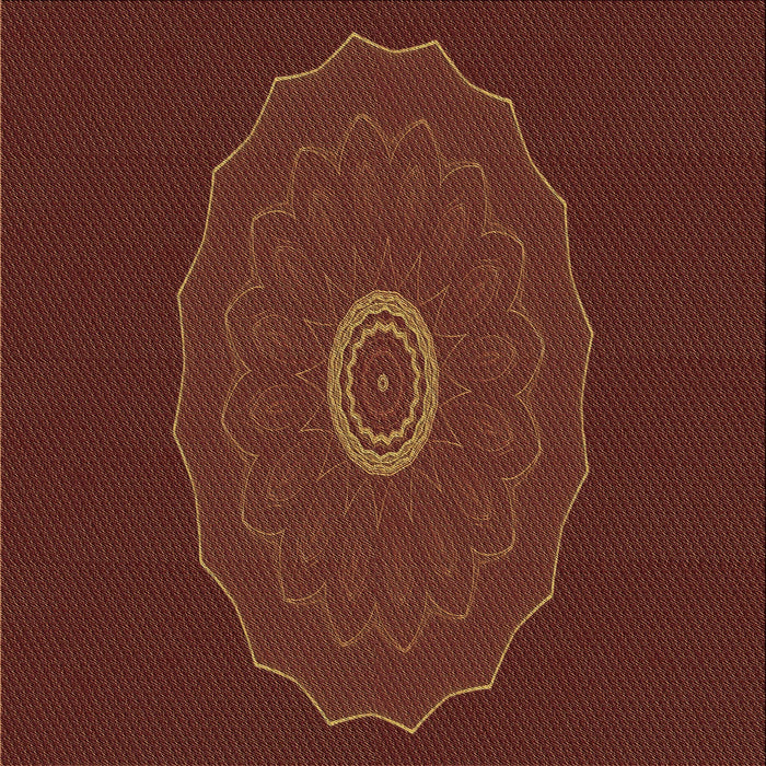 Round Patterned Mahogany Brown Rug, pat472brn