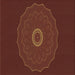 Round Patterned Mahogany Brown Rug, pat472brn
