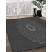 Patterned Charcoal Black Rug in Family Room, pat472gry