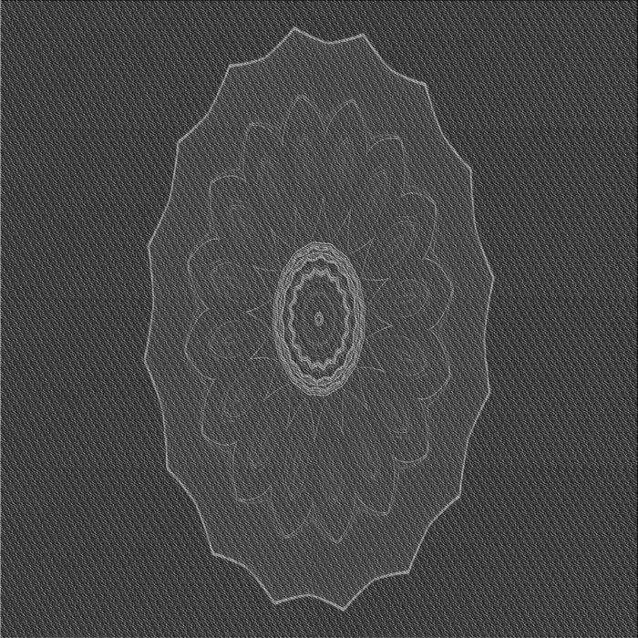 Round Patterned Charcoal Black Rug, pat472gry