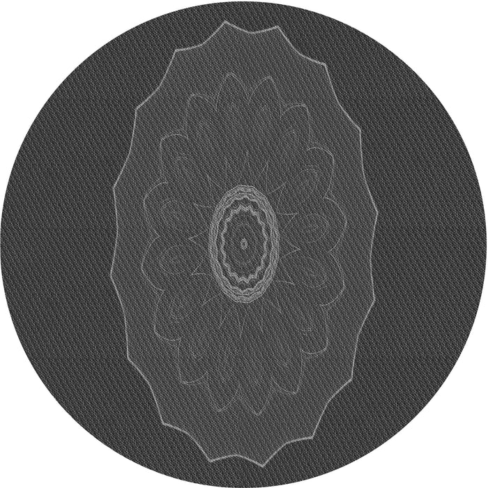 Square Patterned Charcoal Black Rug, pat472gry