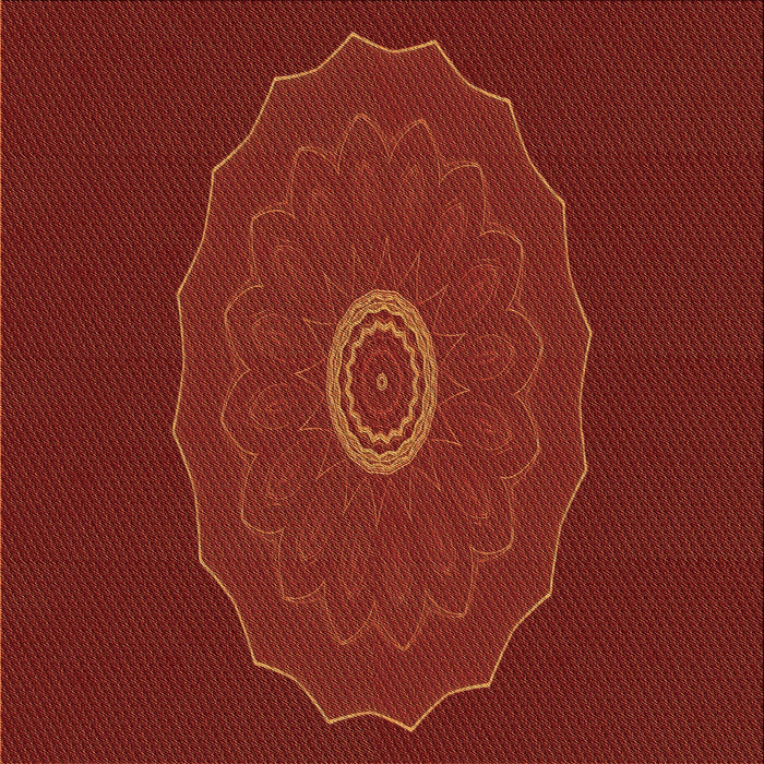 Round Patterned Cranberry Red Rug, pat472org