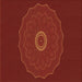 Round Patterned Cranberry Red Rug, pat472org
